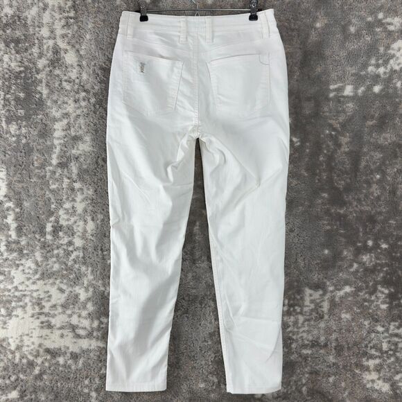 Tommy Hilfiger Sz 8 Y2k Distressed Ella Twill Slim Boyfriend Sequin Jeans White - Picture 3 of 12